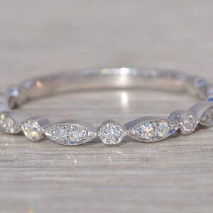 Natural Diamond Band in White Gold